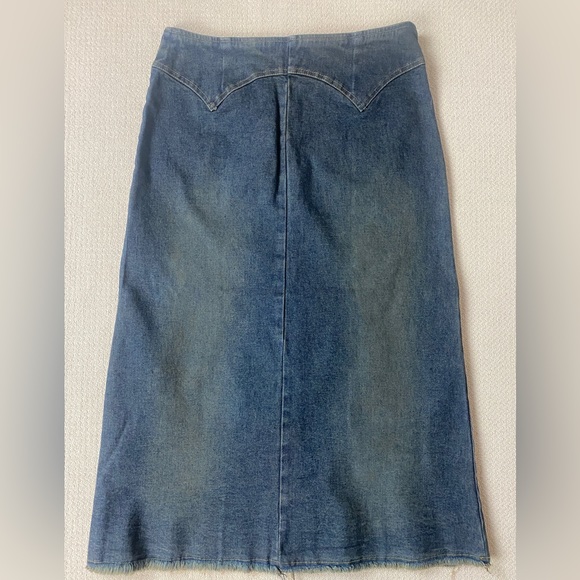 VINTAGE Y2K Monteau Denim Skirt with Front Zipper - Picture 4 of 8
